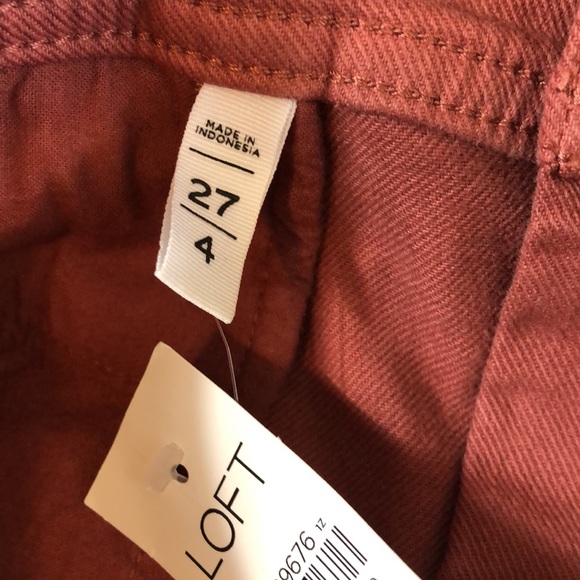 Loft Rust Coral High Waist Cotton Denim Shorts Size 4 NWT - Picture 6 of 11